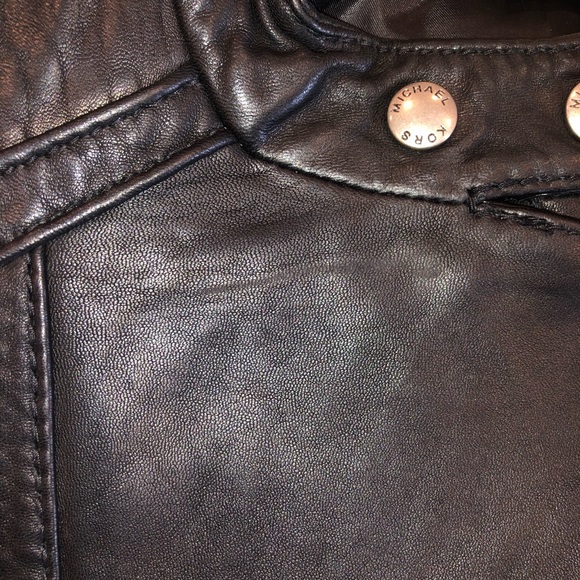 Michael Kors Genuine Leather Moto Jacket - Picture 8 of 8